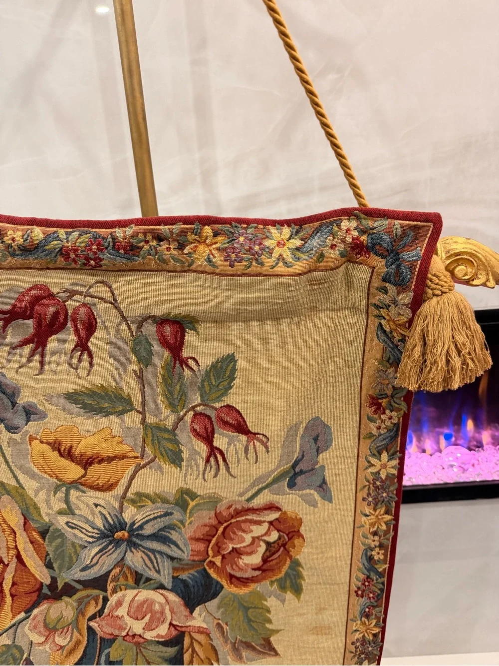Floral Tapestry Wall Hanging in Multi-Color